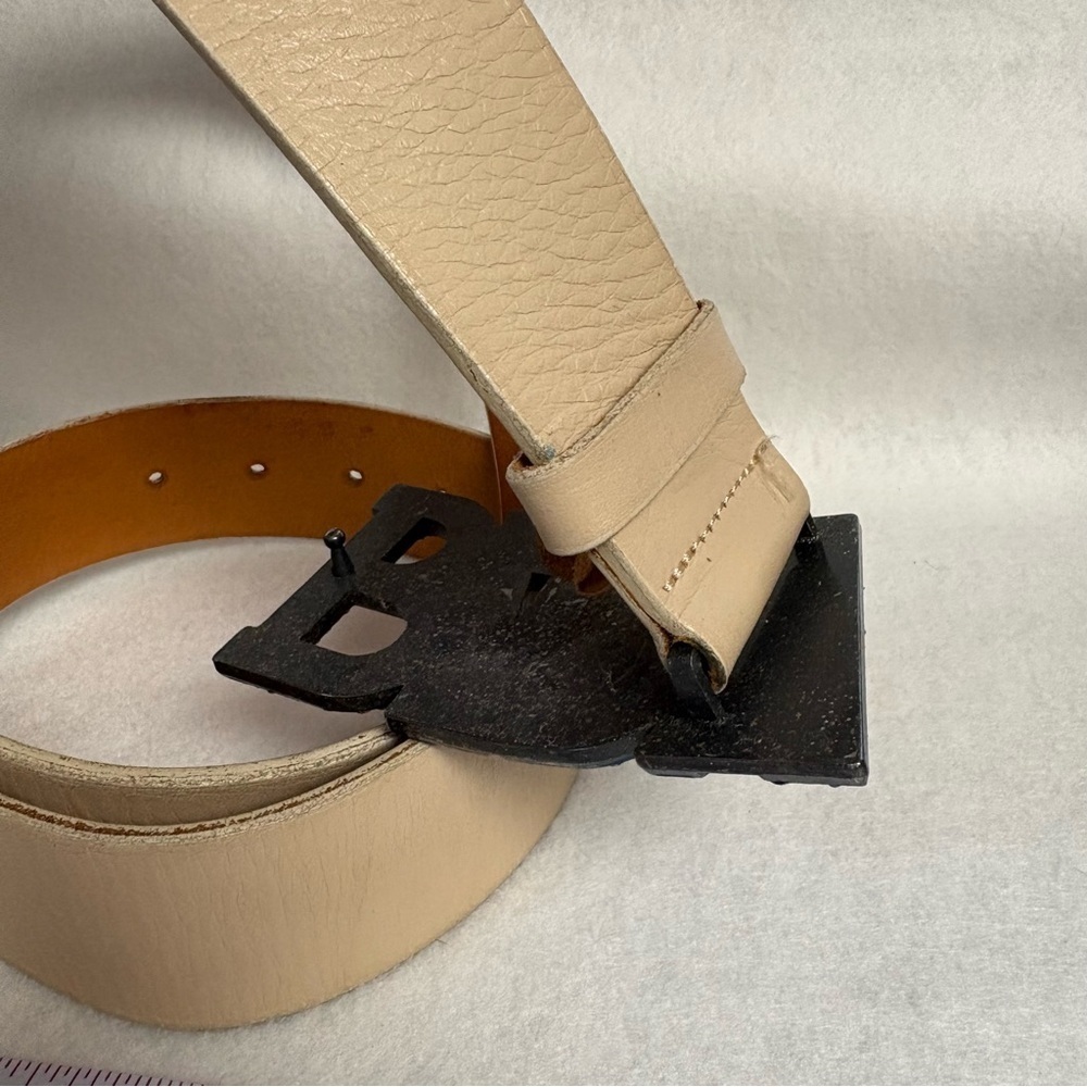 BAPY BELT sz S Bape Japan White Leather DIY Blue Swarovski Crystals - Picture 10 of 13